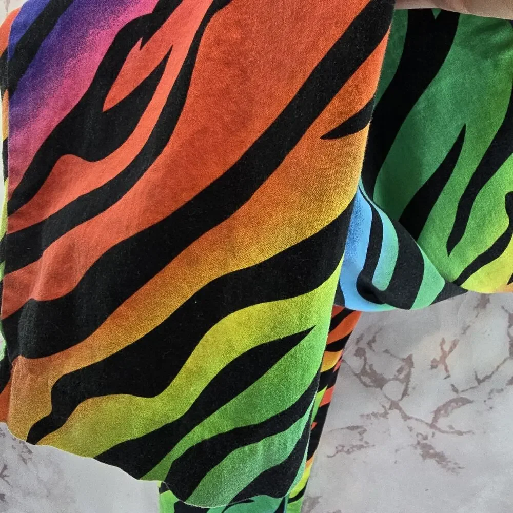 Royal Awesome Pants Mens 36 X 30 Zebra Tiger Rainbow Chino Pride Neon